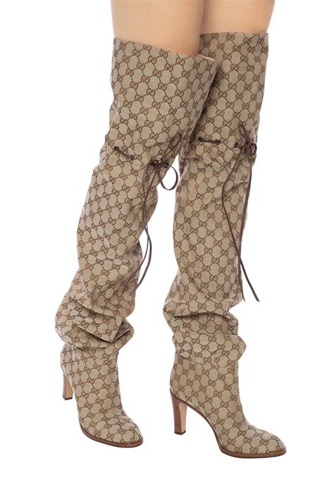 gucci boots ladies|gucci print thigh high boots.